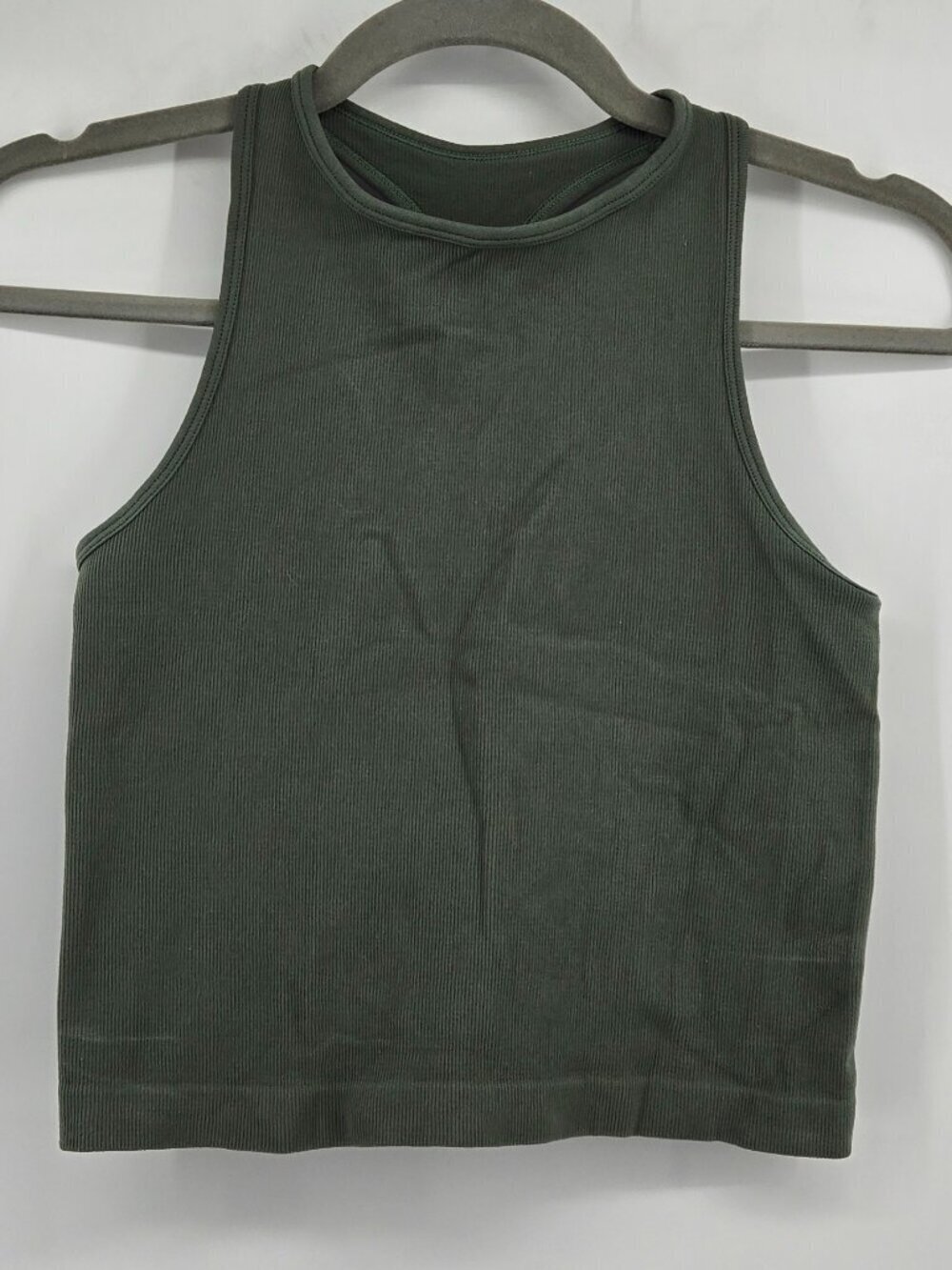 Intimately Free People Ribbed Racerback Cropped Tank - XS/S Olive Green